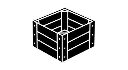 Wooden crate box container vector illustration storage delivery packaging icon design art