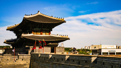 Fototapeta premium The old Korean palace is located in Suwon South Korea