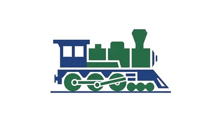 Vintage train vector illustration steam locomotive engine rail transport design graphic art