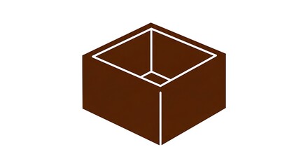 Brown box container vector illustration for storage and packaging design template object