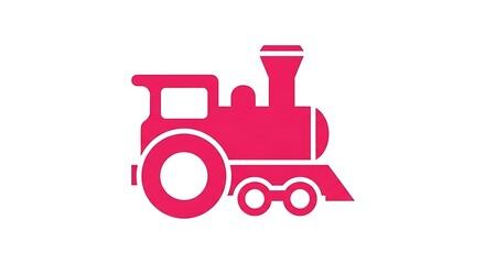 Illustration of a pink train engine locomotive for kids transportation vector graphic
