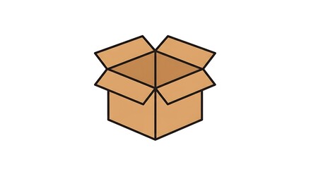 Open cardboard box packaging illustration for shipping moving storage and delivery vector image