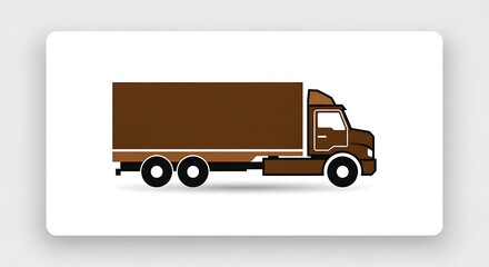Brown delivery truck vector illustration for transport logistics and shipping services design