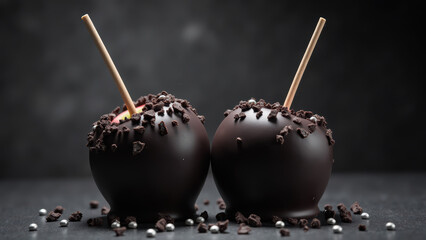 Decadent chocolate apples coated crushed cookies, perfect for dessert lovers. Indulge this sweet treat that combines rich flavors and textures