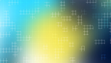 Obraz premium Light Blue Yellow Gradient Grid Background with Glowing Abstract Digital Pattern