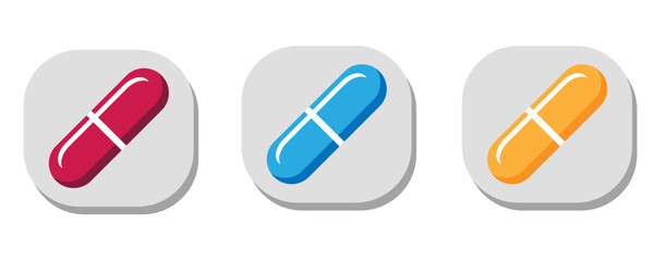 icons, set, isolate, illustration, tablet, medicine, 