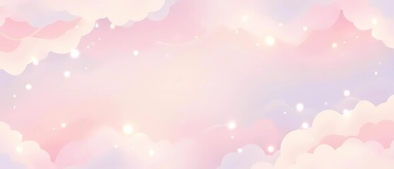 淡いピンクの雲のフレーム背景：パステルカラーの抽象的な壁紙