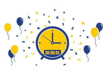 Colorful party balloons and confetti for a happy New Year or birthday celebration