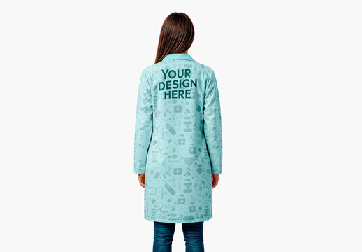 Woman Lab Coat Mockup