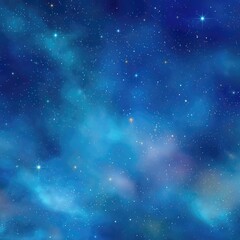 Fototapeta premium Shimmering blue galaxy cluster with glowing stars and nebula clouds for cosmic, sci-fi and futuristic design themes