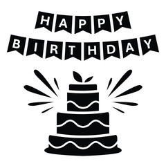 Happy Birthday Cake Celebration Party Silhouette