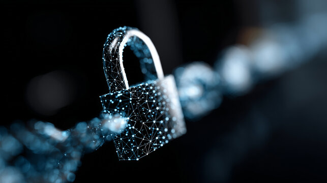 Abstract data protection visualization, defocused internet security elements, cybersecurity concept, digital safety technology, privacy protection system, network defense infrastru