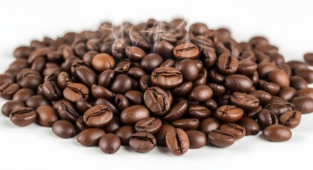 Fototapeta premium Aromatic roasted coffee beans background caffeine espresso drink aroma brown refreshment morning taste