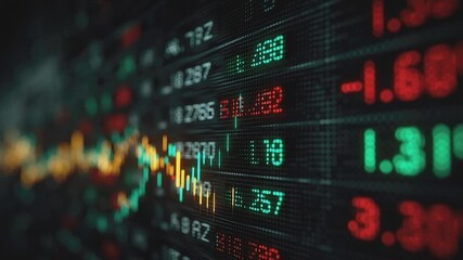 Decoding Market Momentum: An illuminated display reveals the dynamic movements of the financial markets, presenting a kaleidoscope of data that shapes the global economy. - Powered by Adobe