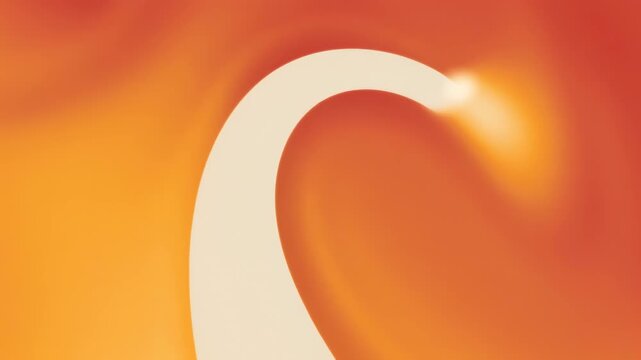 Abstract orange swirl with a white curve pattern in the center.