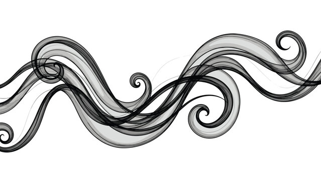 Elegant swirling smoke design element for modern branding and creative projects creates a sophisticated, artistic, and eye catching effect