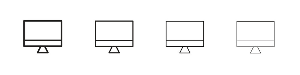 Fototapeta premium Computer icons. Editable stroke. Pixel perfect thin line icons.