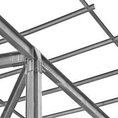 Structural node of a new prefabricated structure, steel carpentr