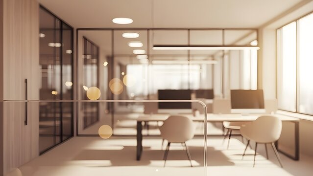 Espacio interior difuminado con tonos azul claro y blanco que crean un fondo abstracto que muestra un dise&ntilde;o minimalista pero funcional, ideal para entornos cl&iacute;nicos o de atenci&oacute;n m&eacute;dica modernos.