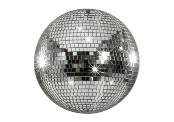 Shiny disco ball isolated on white background