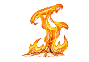 Realistic flame illustration isolated on white background