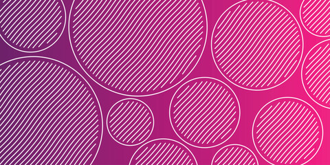 Red and purple gradient background with unique abstract wavy circle lines pattern. Minimalist colorful background concept for covers, banners, brochures, certificates and cards.