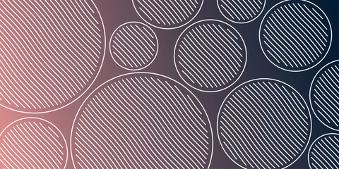 Pink and dark blue gradient background with unique abstract wavy circle lines pattern. Minimalist colorful background concept for covers, banners, brochures, certificates and cards.