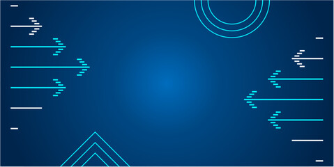 Abstract Dark Blue Technology Background with Outline Arrows and Geometric Shapes, Data Transmission, Speed, and Digital Communication Concept