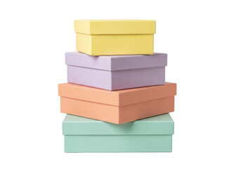 Isolated Stack of Pastel Colored Gift Boxes for Presents at Events or Parties for Decoration