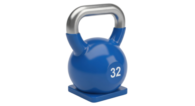 Isolated kettlebell fitness equipment, strength workout, weightlifting, gym and exercise training