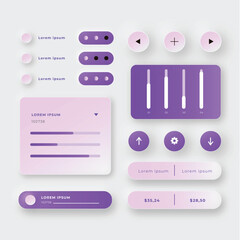 Modern gradient ui ux design elements collection for web and apps