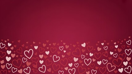 Red Heart Pattern Background Romantic Love Valentine Celebration and Emotional Design