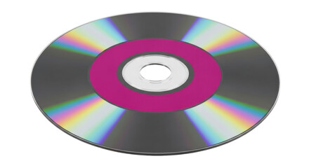 Isolated Compact Disc in Perspective, a shiny data storage medium for audio or video media