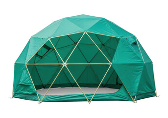 Isolated dome tent for camping, glamping or survival against harsh outdoor weather, no background © Cian