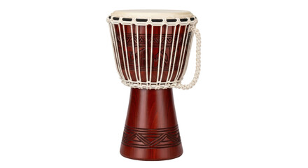 Isolated djembe drum, a traditional West African percussion instrument for musical performance