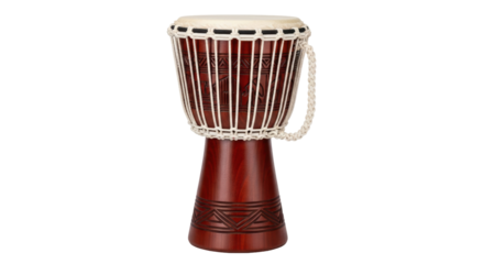Isolated djembe drum, a traditional West African percussion instrument for musical performance