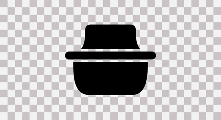 Black silhouette of a bucket icon on a transparent background