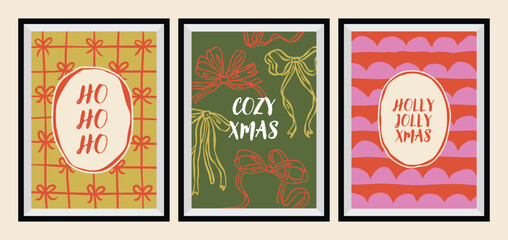 A collection of Christmas greeting cards with whimsical holiday ornaments.   © DesignThatMatters