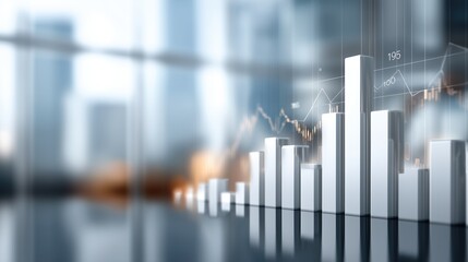 Abstract financial growth chart with bar graph and statistics – business success and investment analysis concept
