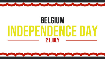 Belgium Independence Day banner design in clean and modern style on white background, perfect for national celebration posts