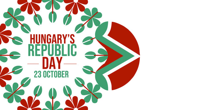 Clean and modern Hungary Republic Day banner template featuring patriotic elements on a white background