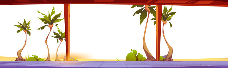 Obraz premium Window View to Palms