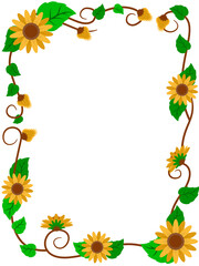 Obraz premium Sunflower Floral Frame Border Design