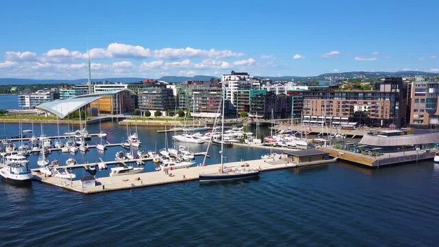 Aker Brygge aerial view, Oslo