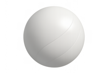 White volleyball having textured panels for a game, recreation, and active lifestyle isolated on transparent background