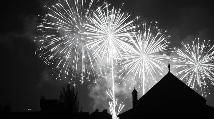 fireworks over the city