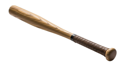 Classic wooden baseball bat professional sporting equipment for hitting and game isolated on transparent background