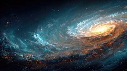 Neon galaxy spiral glowing with vibrant cosmic lines, stylized space art with glowing galactic arms for digital astronomy and sci-fi themes