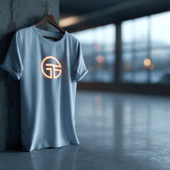 T-shirt mockup for futuristic or tech-focused clothing brands.