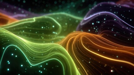 Neon glowing abstract fractal animations showcasing dynamic glowing patterns and vibrant neon colors ideal for digital art and video content.